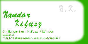 nandor kifusz business card